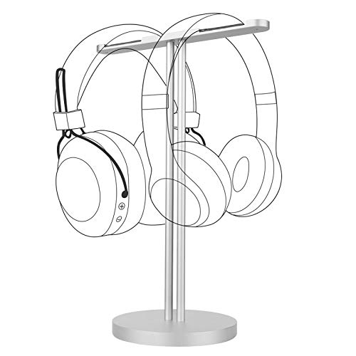 GEEKRIA Kopfhörer Ständer Kompatibel Mit Bose QC25, QC35, Sony WH-1000XM6, WH-1000XM5, WH-1000XM4, JBL, AKG, Ohrhörer Halter, Kopfhörerhalter Kopfhörerständer, Headset Display Holder (Silber) von GEEKRIA
