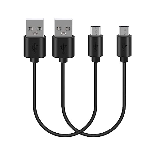 GEEKRIA Micro-USB-Kopfhörer und Ohrhörer, kurzes Ladekabel, kompatibel mit Bose QC35 II, QC35, QC25, SoundLink-Ladegerät, USB auf Micro-USB-Ersatz-Ladekabel (25 cm, 2 Stück) von GEEKRIA