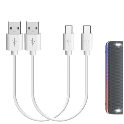 GEEKRIA Micro-USB-Lautsprecher, kurzes Ladekabel, kompatibel mit Sony SRS-XB32 SRS-XB22 SRS-XB20 SRS-XB31 SRS-XB41 X11 Ladegerät, USB auf Micro-USB-Ersatz-Netzkabel (30 cm, 2 Stück) von GEEKRIA