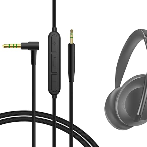GEEKRIA QuickFit Audio Kabel Kompatibel mit Bose 700, NC700, 700 ANC Kopfhörer, 2.5mm AUX Ersatz-Stereokabel für Kopfhörer mit Inline-Mikrofon und Lautstärkeregler (1.2m) von GEEKRIA