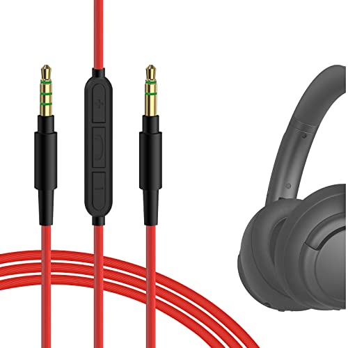 GEEKRIA QuickFit Audiokabel mit Mikrofon, kompatibel mit Anker Soundcore Life Q35, Life Q30, Life 2 Active, Vortex-Kabel, 3,5 mm AUX-Ersatzkabel mit Inline-Mikrofon (170 m) von GEEKRIA