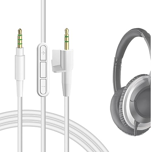 GEEKRIA QuickFit Audiokabel mit Mikrofon, kompatibel mit Bose Around-Ear AE2, AE2i, AE2w Kabel, 2,5 mm AUX-Ersatz-Stereokabel mit Inline-Mikrofon und Lautstärkeregler (6 Fuß/1,7 m) von GEEKRIA