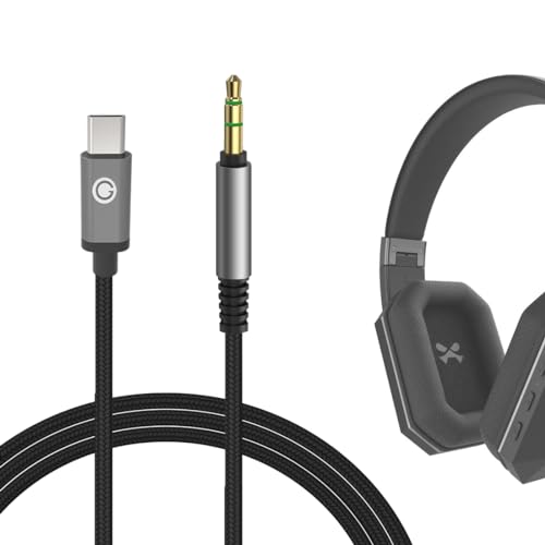 GEEKRIA QuickFit USB-C Digital zu Audio Kabel Kompatibel mit MG20, V-MODA Crossfade 2, M-80, Crossfade LP, LP2 Kopfhörer, Type-C Ersatz-Stereokabel für Pixel 6/5/4a, S20+, Note 10/20 (1.2m) von GEEKRIA