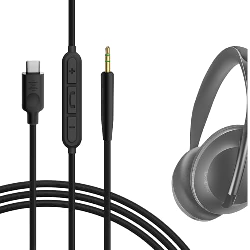 GEEKRIA QuickFit USB-C Digital zu Audio Kabel mit Mikrofon Kompatibel mit Bose 700, NC700, NCH700 Kopfhörer, Type-C Ersatz-Stereokabel für Pixel 6/5/4a, S20+, Note 10/20 (1.2m) von GEEKRIA
