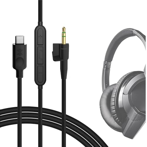 GEEKRIA QuickFit USB-C Digital zu Audio Kabel mit Mikrofon Kompatibel mit Bose Around-Ear AE2, AE2i, AE2w Kopfhörer, Type-C Ersatz-Stereokabel für Pixel 6/5/4a, S20+, Note 10/20 (1.2m) von GEEKRIA