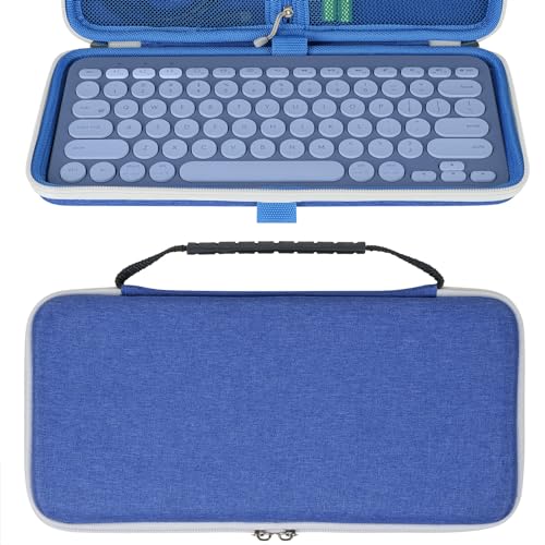 GEEKRIA Tastatur-Tragetasche kompatibel mit Logitech Pebble Keys 2 K380s, K380 Multi-Device Bluetooth K380/K380s Multi-Device, schützende Reisetasche für kleine kompakte Tastatur (Blaubeere) von GEEKRIA