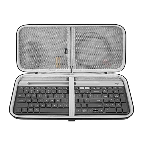 GEEKRIA Tastaturhülle kompatibel mit Logitech MK470 Slim Wireless, K585, K580 Multi-Device Slim Wireless, Hartschalen-Reisetasche für kompakte Maus, kompatibel mit Logitech MX Anywhere 3 von GEEKRIA