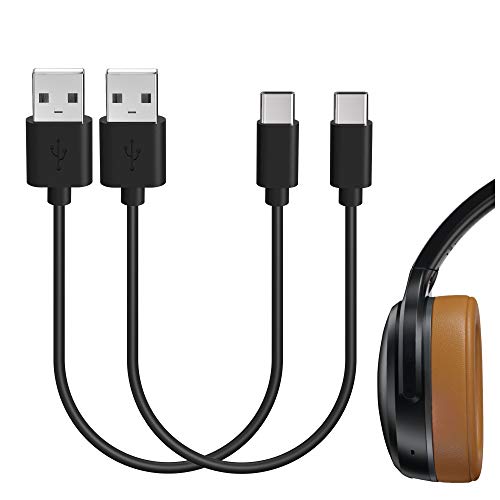 GEEKRIA Typ-C Kopfhörer, Earbuds kurzes Ladekabel, kompatibel mit Skullcandy Push XT Ultra, Indy Evo, Hesh Evo Ladegerät, USB auf USB-C Ersatz-Netzladekabel (1ft/30cm 2er-Pack) von GEEKRIA