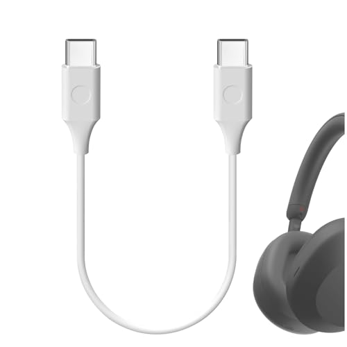 GEEKRIA Typ-C-Kopfhörer-Ladekabel, kurz, kompatibel mit Audio-Technica ATH-WS330BT, Bose QuietComfort Ultra Charger, USB-C auf USB-C-Ersatzladekabel (weiß, 1ft/30 cm) von GEEKRIA