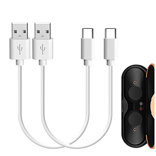 GEEKRIA Typ-C Ohrhörer kurzes Ladekabel, kompatibel mit Sony WI-XB400 WI-1000XM2 WF-1000XM4 LinkBuds LinkBuds S Ladegerät, USB auf USB-C Ersatz-Netzladekabel (1ft / 30cm 2 Pack) von GEEKRIA