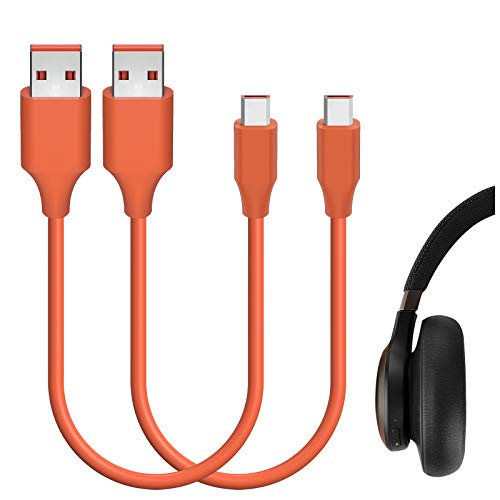 GEEKRIA USB-Kopfhörer, Earbuds kurzes Ladekabel, kompatibel mit JBL Endurance Peak, Live 400BT, 500BT, Tune 500BT Ladegerät, USB auf Micro-USB Ersatz-Netzladekabel (30 cm, 2 Stück) von GEEKRIA