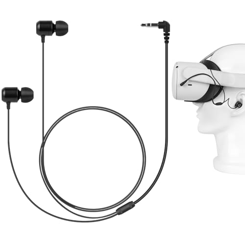 GEEKRIA VR In Ear Kopfhörer Kompatibel mit Meta Q3/Q2/Pico Neo 3/HTC Vive, Kurze Ohrhörer mit S/M/L Größe Ohrstöpsel, 3,5 mm Aux 360 Grad Sound Ohrhörer für Virtual Reality Gaming Headset (Schwarz) GEEKRIA VR In Ear Kopfhörer Kompatibel mit Meta Q3/Q2/Pico Neo 3/HTC Vive, Kurze Ohrhörer mit S/M/L Größe Ohrstöpsel, 3,5 mm Aux 360 Grad Sound Ohrhörer für Virtual Reality Gaming Headset (Schwarz) von GEEKRIA