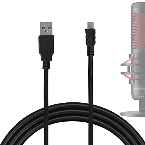 Geekria for Creators Mini-USB-auf-USB-Mikrofonkabel, 300 cm, kompatibel mit HyperX QuadCast SAMSON Meteor, Audio-Technica AT2005USB, FIFINE K690, K678 symmetrisches Mikrofonkabel (schwarz) von GEEKRIA