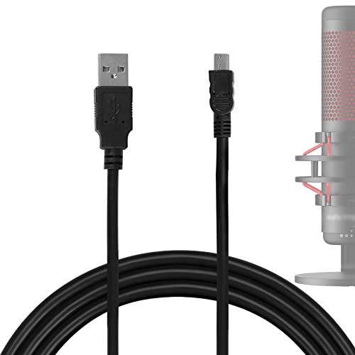 GEEKRIA for Creators Mikro-USB-auf-USB-Mikrofonkabel, 300 cm, kompatibel mit HyperX QuadCast SAMSON Meteor, Audio-Technica AT2005USB, FIFINE K690, K678 symmetrisches Mikrofonkabel (schwarz) von GEEKRIA