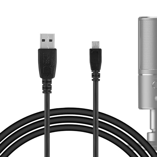 GEEKRIA for Creators USB-A-auf-Micro-USB-Mikrofonkabel, 280 cm, kompatibel mit Razer Seiren Emote, Seiren X, Mikrofonkabel (schwarz) von GEEKRIA