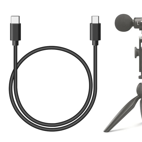 GEEKRIA for Creators USB-C-auf-Micro-USB-Mikrofonkabel, 50 cm, kompatibel mit Shure MV7, MV88+, MV5, MV51, MVi, Mikrofonkabel (schwarz) von GEEKRIA