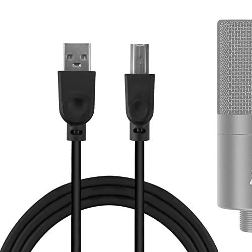 GEEKRIA for Creators USB-auf-USB-B-Mikrofonkabel 250 cm, kompatibel mit FIFINE K670, K683A, T669, T732, K670B, K780A Mikrofonkabel (Schwarz) von GEEKRIA