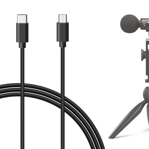 GEEKRIA für Creators Micro USB auf USB C Mikrofonkabel 4,9 Fuß/1,5 m, kompatibel mit Shure MV7, MV88+, MV5, MV51, MVi Mikrofonkabel (schwarz) von GEEKRIA