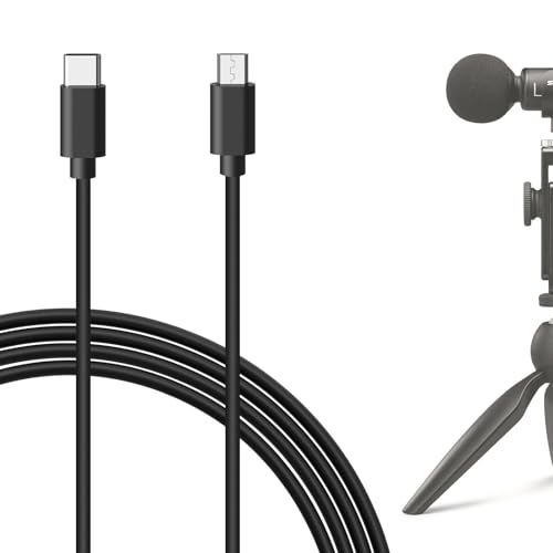 GEEKRIA für Creators Micro USB auf USB C Mikrofonkabel 6,5 Fuß/2 m, kompatibel mit Shure MV7, MV88+, MV5, MV51, MVi Mikrofonkabel (schwarz) von GEEKRIA