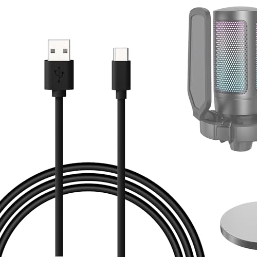 GEEKRIA für Creators Typ C auf USB A Mikrofonkabel 6,6 ft / 2 m, kompatibel mit FIFINE AmpliGame A6, HyperX QuadCast S, SoloCast, Logitech G Yeti GX, TONOR TC30 Mikrofonkabel (schwarz) von GEEKRIA