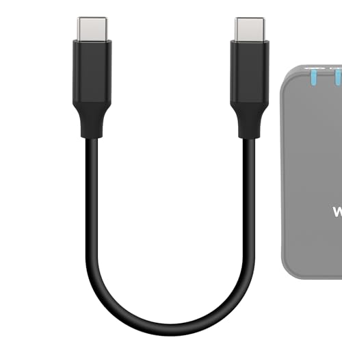 GEEKRIA für Creators USB-C-auf-USB-C-Mikrofonkabel 8 Zoll/20 cm, kompatibel mit Rode VideoMic GO II, Wireless GO II, DJI Mic, Mic 2 Mic Cord (Schwarz) von GEEKRIA