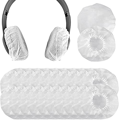 Geekria 100 Paar kleine Dehnbare Ohrhörerhüllen/Einweg-Hörmuschel für Hygiene, passend für AKG N60NC, Y500 Wireless, Y30, Sennheiser Urbanite, HD 25 Light, HD 25 Plus Kopfhörer (weiß) von GEEKRIA