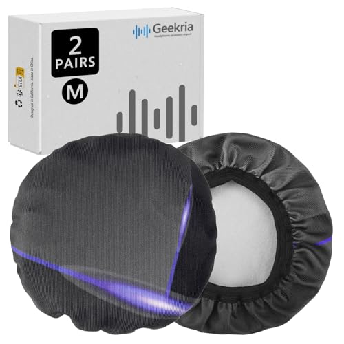 GEEKRIA 2pairs Dehnbare Kopfhörer-Abdeckungen, waschbar Ohrmuscheln für 3.14"-4.33" Over-Ear Ohrpolster,Headset Ear Cushions von GEEKRIA