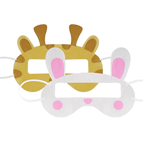 Geekria 50 STÜCKE VR Cartoon Einwegmaske VR-Headset-Maske, hygienische VR-Augen-Abdeckmaske, VR-Headset-Abdeckmaske Universalmaske für VR, kompatibel mit Headset für Erwachsene (Pink Rabbit + Deer) von GEEKRIA