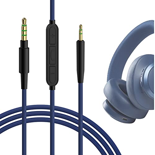 Geekria Audio Cord with Mic for JBL E40BT E45BT E50BT E55BT E30 E35 650BTNC 600BTNC Headphones, 2.5mm Replacement Stereo Cable with Microphone and Volume Control (Blue-1.2M) von GEEKRIA