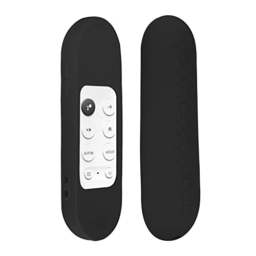 Geekria Chromecast Abdeckung Kompatibel mit Google TV HD 2022 Fernbedienung - Leichte rutschfeste Stoßfeste Silikonhülle für Google TV 4K 2020 Fernbedienung mit Umhängeband (Schwarz) von GEEKRIA