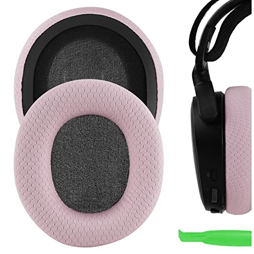 Geekria Comfort Mesh Fabric Replacement Ear Pads for SteelSeries Arctis Prime, Arctis PRO, Arctis 9X, Arctis 7, Arctis 5, Arctis 3 Headphones Ear Cushions, Headset Earpads, Ear Cups Repair (Pink) von GEEKRIA