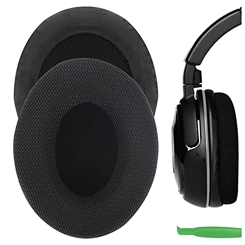 Geekria Comfort Mesh Stoff Ersatzohrpolster für Turtle Beach Ear Force XP500, XP400, XP300, XO Four, XO Three, XO ONE Gaming Kopfhörer Ohrpolster, Headset Ohrpolster Ersatzteile (Schwarz) von GEEKRIA