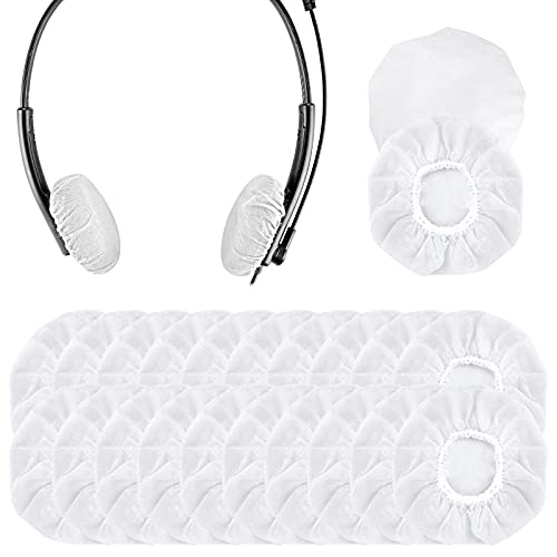 Geekria Dehnbare Headset-Kopfhörer-Abdeckungen für Telefon-Headset, Computer-Headset, Call-Center-Headset, Ohrmuschel-Abdeckung, passend für 3,2-6,3 cm Kopfhörer-Ohrpolster, 200 Stück weiß von GEEKRIA