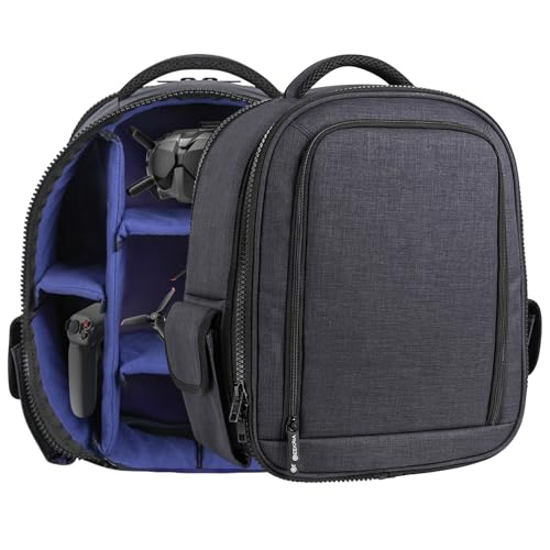 GEEKRIA Drohnen Rucksack Tasche Kompatibel mit DJI FPV Combo, Phantom 4, Phantom 2, Mavic 3 Pro, Goggles V2, Tragbar Wasserdicht Stoßfest mit Schultertasche (Schwarz), Dunkelblau von GEEKRIA