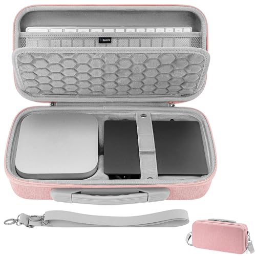 Geekria Hartschale für Desktop-Computer, kompatibel mit Apple Mac mini M4 / Mini M4 Pro (2024), kompatibel mit Tastatur, Maus, Touchpad und Magic-Zubehör (Rosa) von GEEKRIA