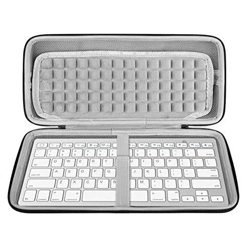 Geekria Hartschalen-Tastatur-Hülle, kompatibel mit Omoton Ultra-Slim Bluetooth, Arteck Ultra-Slim Bluetooth, 2,4 G Wireless, Pinkcat Multi-Device Tastatur Reisetasche (Dunkelgrau) von GEEKRIA