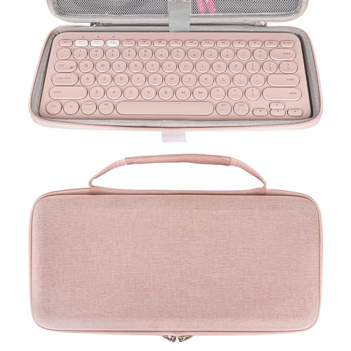 Geekria K380 Kabellose Tastatur-Hülle, Hartschalen-Reise-Tragetasche für kleine kompakte Tenkeyless-kabellose tragbare Tastatur, kompatibel mit Logitech K380, Magic Keyboard, Omoton Ultra-Slim (Rosa) von GEEKRIA