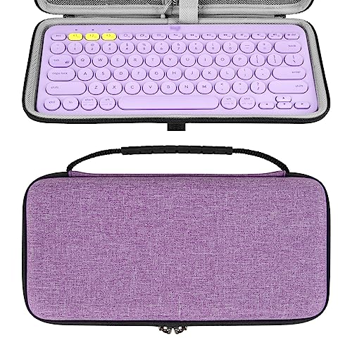 Geekria K380 Kabellose Tastatur-Tragetasche, schützende Reisetasche für kleine kompakte Tastatur, kompatibel mit Logitech K380 (Lavendel) von GEEKRIA