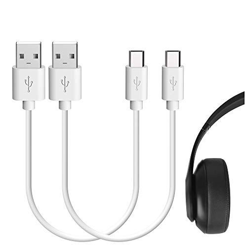 Geekria Kurzes Ladekabel für Solo3, Solo2.0, SoloHD Wireless, Studio3, Studio2, Pill+ Plus, USB-A auf Micro-USB-Ladekabel für Kopfhörer, Lautsprecher (weiß, 2 Stück, 3 m) von GEEKRIA