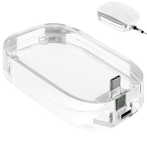 Geekria Maus-Ladestation, Acryl-Maus-Ladedock, Mausständer, kompatibel mit Apple Magic Mouse (USB-C), Magic Mouse-Zubehör (Transparent) von GEEKRIA