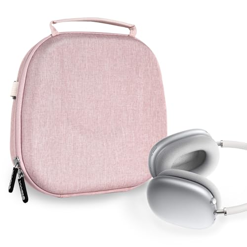 Geekria Nova Shield Kopfhörer-Hülle, kompatibel mit AirPod Max Kopfhörer-Hülle, Ersatz-Hartschalen-Reisetragetasche mit Platz für Smart Case und Zubehör-Aufbewahrung (Rosa) von GEEKRIA