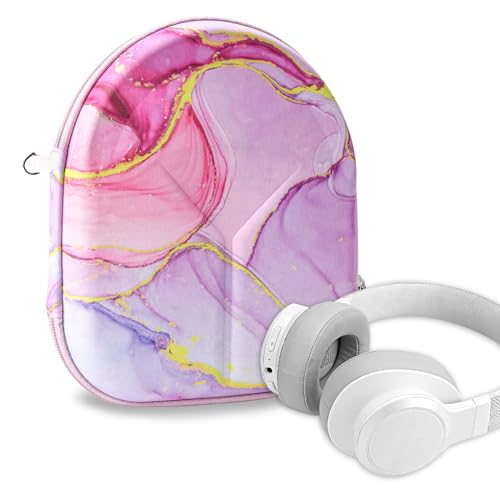 Geekria Nova Shield Kopfhörer-Tasche für Faltbare Over-Ear-Kopfhörer, Ersatz-Schutz-Hartschalen-Reisetragetasche mit Kabelaufbewahrung, kompatibel mit B&O PLAY H9i, H95, H9 Headsets (Rosa) von GEEKRIA