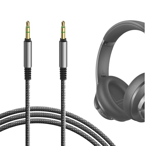 GEEKRIA QuickFit Audio Kabel Kompatibel mit Anker Soundcore Life Q30, Life Q35, Life 2 Active, Vortex, Bluedio F800, Vinyl Plus Kopfhörer, 3.5mm AUX Ersatz-Stereokabel für Kopfhörer (1.2 m) von GEEKRIA