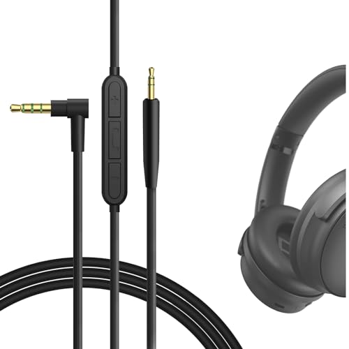 Geekria QuickFit Audio Kabel Kompatibel mit Bose QuietComfort 45, QC 45, QC 35 Series II, QC 35, QC 25 Kopfhörer, 2.5mm AUX Ersatz-Stereokabel für Kopfhörer mit Inline-Mikrofon (1.2m) von GEEKRIA