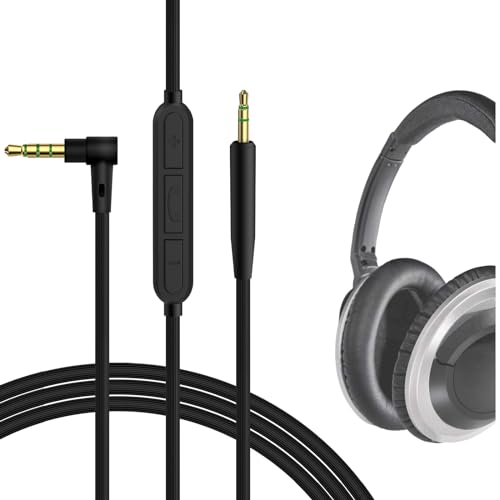 Geekria QuickFit Audio Kabel Kompatibel mit Bose SoundTrue II, SoundLink II, SoundLink On-Ear Kopfhörer, 2.5mm AUX Ersatz-Stereokabel für Kopfhörer mit Inline-Mikrofon und Lautstärkeregler (1.2m) von GEEKRIA