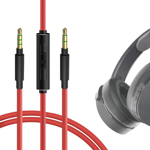 Geekria QuickFit Audio Kabel Kompatibel mit Skullcandy Grind, Hesh 3, Hesh 2, Hesh, Crusher EVO, Venue Kopfhörer, 3.5mm AUX Ersatz-Stereokabel für Kopfhörer mit Inline-Mikrofon (1.2m) von GEEKRIA