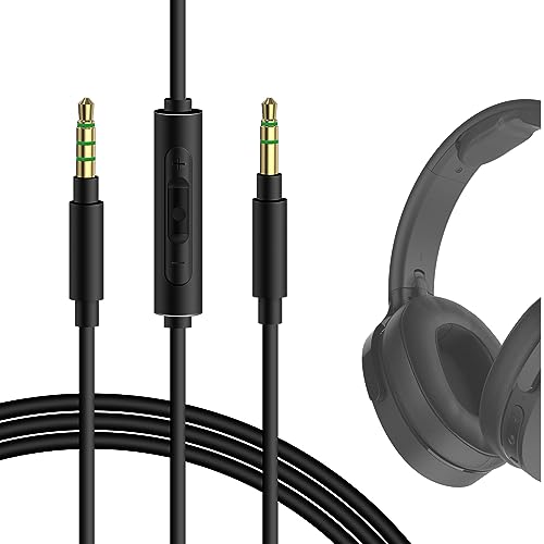 Geekria QuickFit Audio Kabel Kompatibel mit Skullcandy Hesh 3, Hesh 2, Grind, Venue, Crusher Wireless Kopfhörer, 3.5mm Ersatz-Stereokabel für Kopfhörer mit Inline-Mikrofon und Lautstärkeregler (1.2m) von GEEKRIA