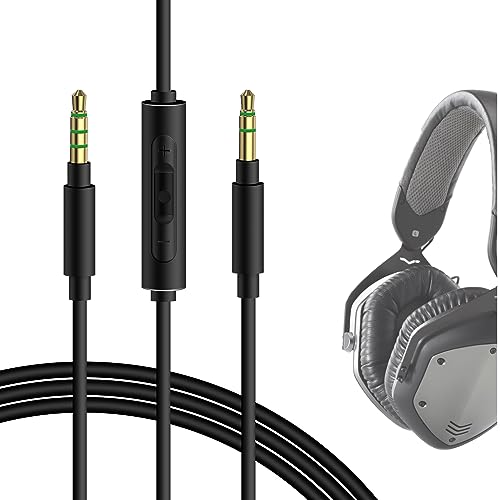 Geekria QuickFit Audio Kabel Kompatibel mit V-Moda Crossfade LP, Crossfade 2, M & D MG20, 3.5mm AUX Ersatz-Stereokabel für Kopfhörer mit Inline-Mikrofon und Lautstärkeregler (1.2m) von GEEKRIA