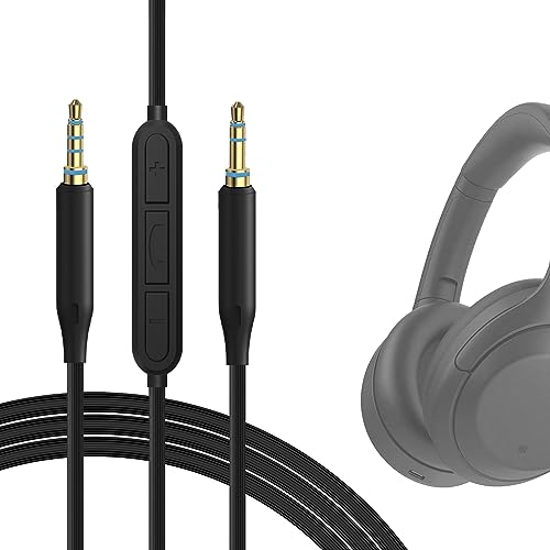 Geekria QuickFit Audio Kabel mit Mikrofon Kompatibel mit Sony WH-1000XM5, 1000XM4, 1000XM3, XB910N Kopfhörer, 3.5mm Ersatz-Stereokabel für Kopfhörer mit Inline-Mikrofon und Lautstärkeregler (1.2m) von GEEKRIA