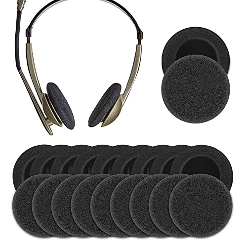 Geekria QuickFit-Schaumstoff-Ersatz-Ohrpolster für AKG Koss Logitech Plantronics Rapoo Sennheiser Sony Kopfhörer, Headset, Ohrpolster, Reparaturteile (schwarz), 10 Paar von GEEKRIA